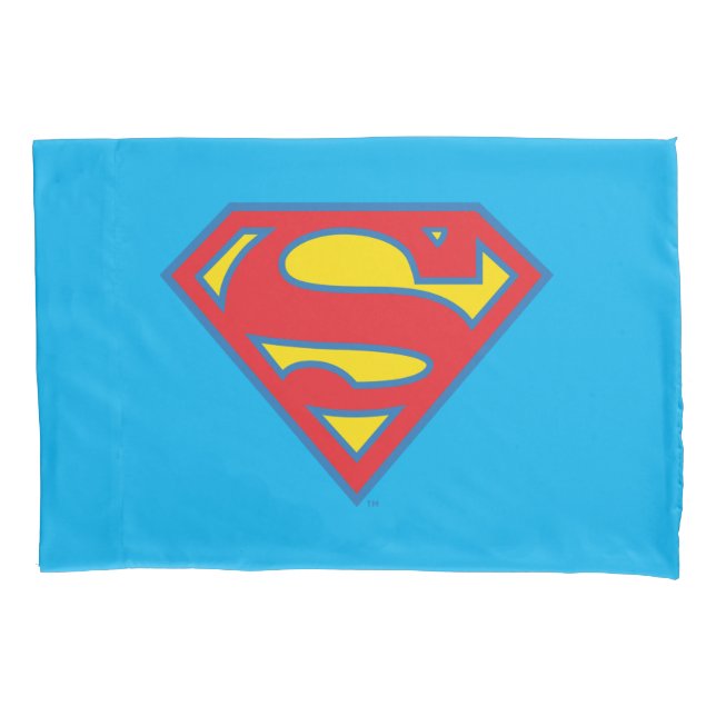 Classic Supergirl Logo with Blue Outline Pillow Case (Front)