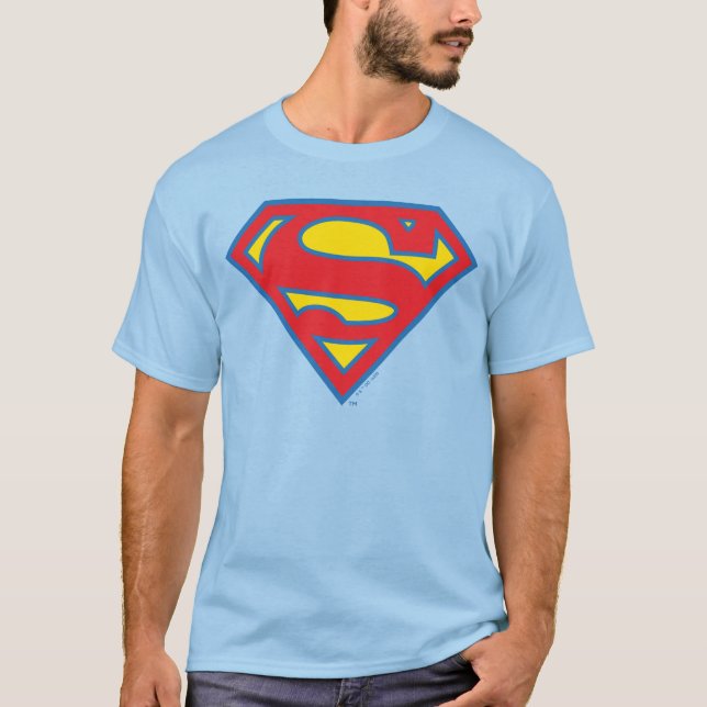 Classic Supergirl Logo with Blue Outline T-Shirt (Front)