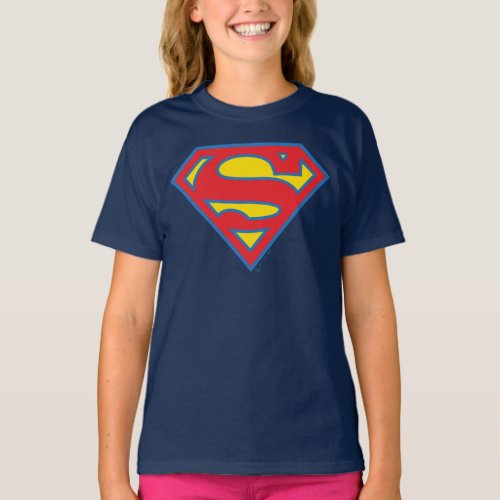 Classic Supergirl Logo with Blue Outline T_Shirt