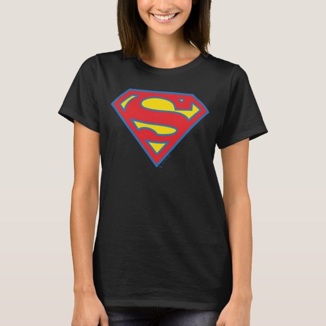 Classic Supergirl Logo with Blue Outline T-Shirt (Front)