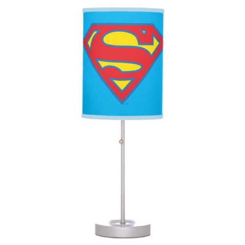 Classic Supergirl Logo with Blue Outline Table Lamp
