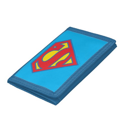 Classic Supergirl Logo with Blue Outline Trifold Wallet