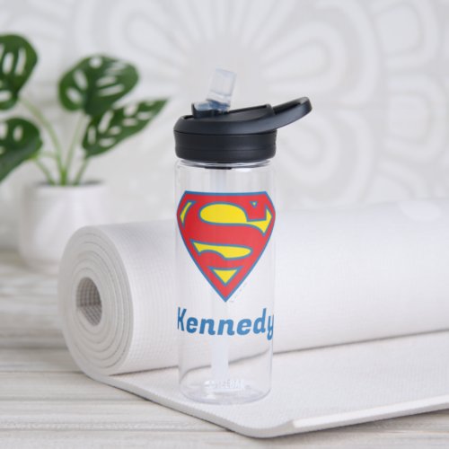 Classic Supergirl Logo with Blue Outline Water Bottle