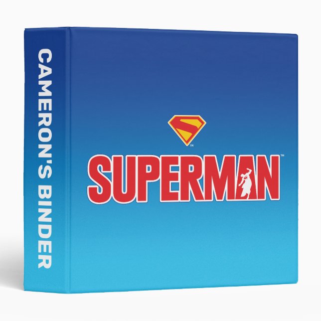 Classic Superman Bold Logo 3 Ring Binder (Front/Spine)