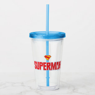Classic Superman Bold Logo Acrylic Tumbler