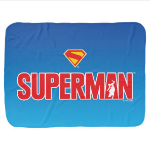 Classic Superman Bold Logo Baby Blanket