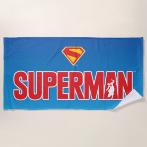 Classic Superman Bold Logo Beach Towel