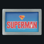 Classic Superman Bold Logo Belt Buckle<br><div class="desc">Bring timeless superhero energy to your style with this striking Superman design! Featuring the bold red “SUPERMAN” text with a silhouette of the Man of Steel heroically posed within the lettering, this artwork pops against a sleek gradient blue background. Topped with the iconic red and yellow “S” shield, it’s a...</div>