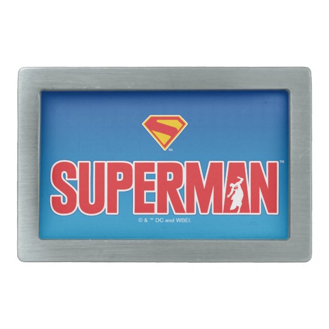 Classic Superman Bold Logo Belt Buckle (Front)