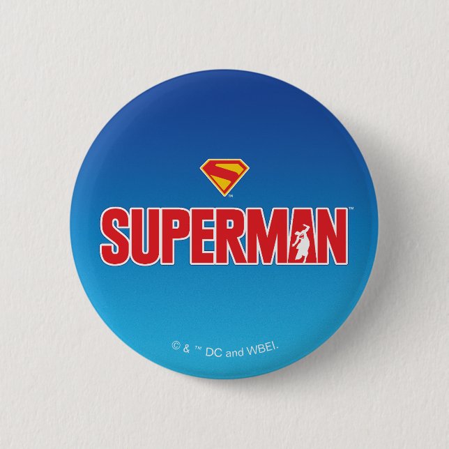Classic Superman Bold Logo Button (Front)