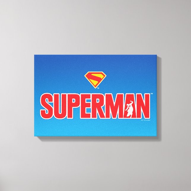 Classic Superman Bold Logo Canvas Print (Front)