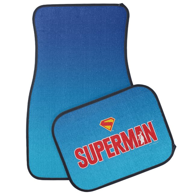 Classic Superman Bold Logo Car Floor Mat (Set)