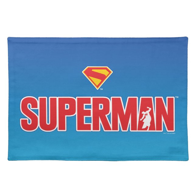 Classic Superman Bold Logo Cloth Placemat (Front)