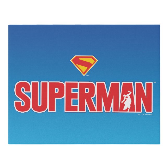 Classic Superman Bold Logo Faux Canvas Print (Front)
