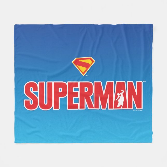 Classic Superman Bold Logo Fleece Blanket (Front (Horizontal))