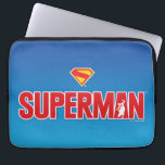 Classic Superman Bold Logo Laptop Sleeve<br><div class="desc">Bring timeless superhero energy to your style with this striking Superman design! Featuring the bold red “SUPERMAN” text with a silhouette of the Man of Steel heroically posed within the lettering, this artwork pops against a sleek gradient blue background. Topped with the iconic red and yellow “S” shield, it’s a...</div>