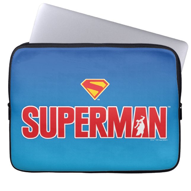 Classic Superman Bold Logo Laptop Sleeve (Front)