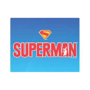 Classic Superman Bold Logo Metal Print