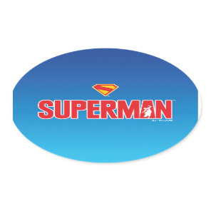 Classic Superman Bold Logo Oval Sticker