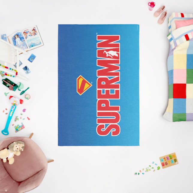 Classic Superman Bold Logo Rug (Insitu (Babyroom))