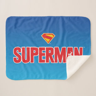 Classic Superman Bold Logo Sherpa Blanket