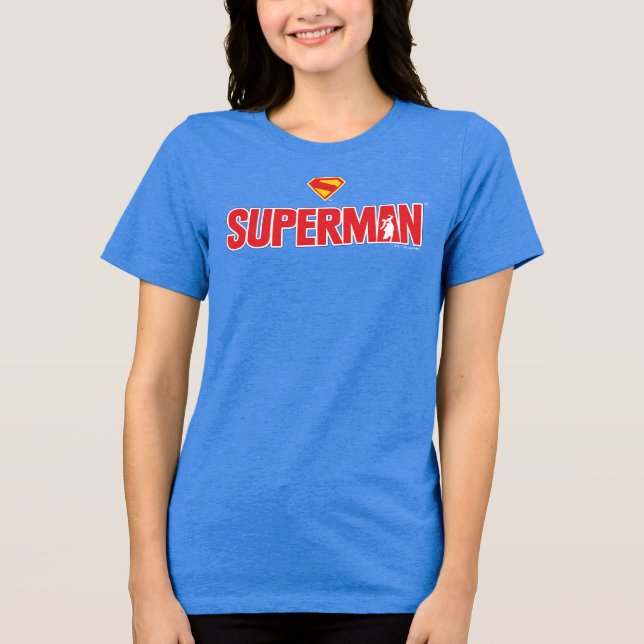 Classic Superman Bold Logo Tri-Blend Shirt (Front)