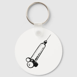 Classic Syringe Sketch Medical Equipment Keychain