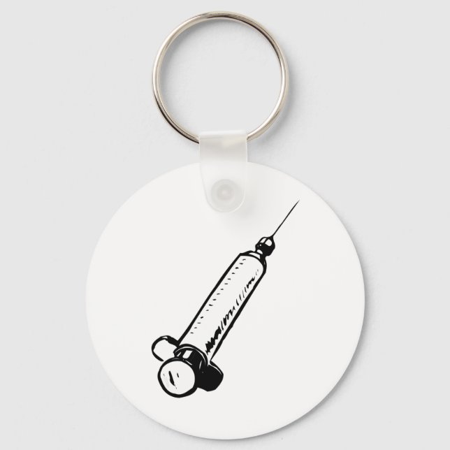 Classic Syringe Sketch Medical Equipment Keychain (Front)