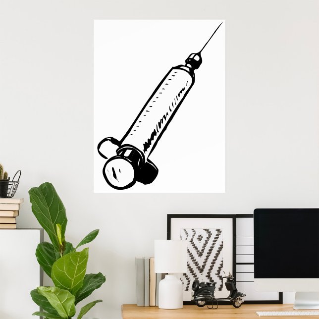 Classic Syringe Sketch Medical Equipment Poster (Creator Uploaded)