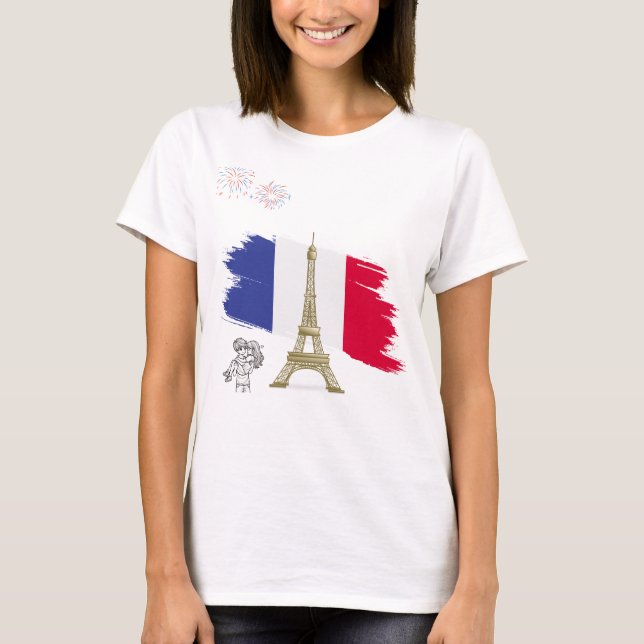 Classic T-Shirt with effil tower Romance (Front)