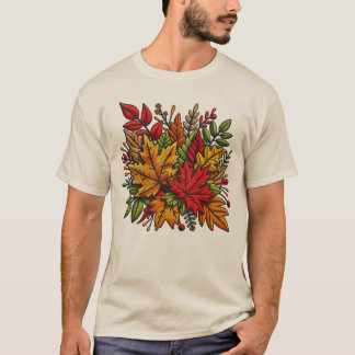 Classic t-shirt with floral embroidery