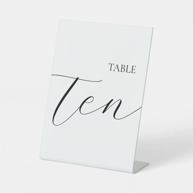 Classic Table Number 10 Pedestal Sign (Front)