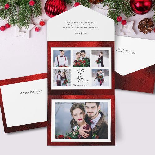 Classic Tailored Love  Joy Typography Multi_Photo All In One Invitation