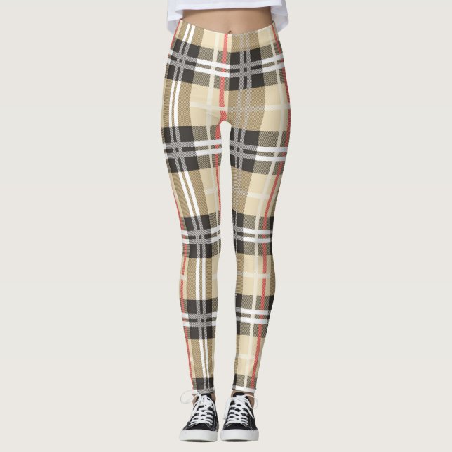 Classic Tartan Pattern Leggings (Front)