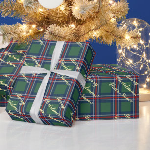Classic tartan pattern personalized Christmas Wrapping Paper