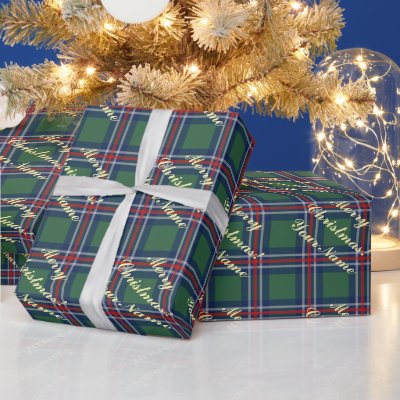 Classic tartan pattern personalized Christmas Wrapping Paper