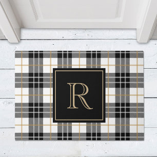 Classic Tartan Plaid Custom Family Initial Doormat