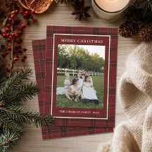 Classic Tartan Plaid Family Photo Christmas