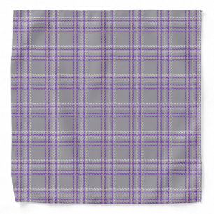 Classic tartan plaid. Gray, lilac Bandana