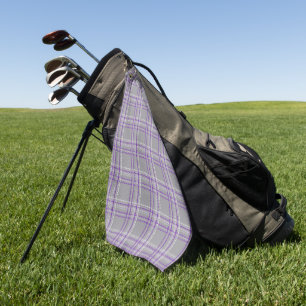 Classic tartan plaid. Gray, lilac Golf Towel