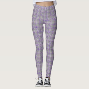 Classic tartan plaid. Gray, lilac Leggings