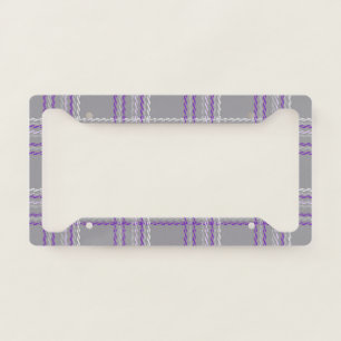 Classic tartan plaid. Gray, lilac License Plate Frame