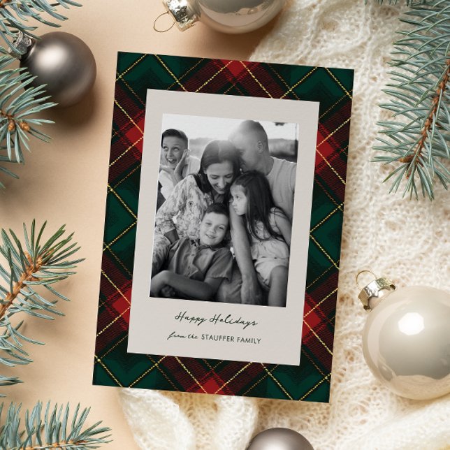 Classic Tartan Plaid Holiday Photo Card (Creator Uploaded)