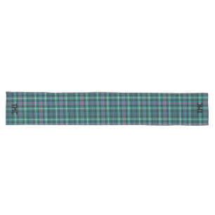 Classic Tartan Plaid INITIALS Festive Holiday Long Table Runner