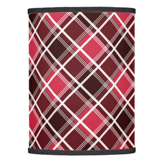 Classic Tartan Plaid Red Black Custom Lamp Shade (Front)