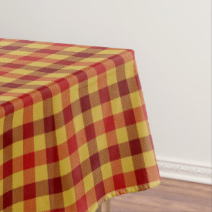 Classic Tartan Plaid Red Brown Checkered Pattern Tablecloth
