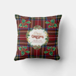 Classic Tartan Plaid Red Green n Blue Cottagecore  Throw Pillow