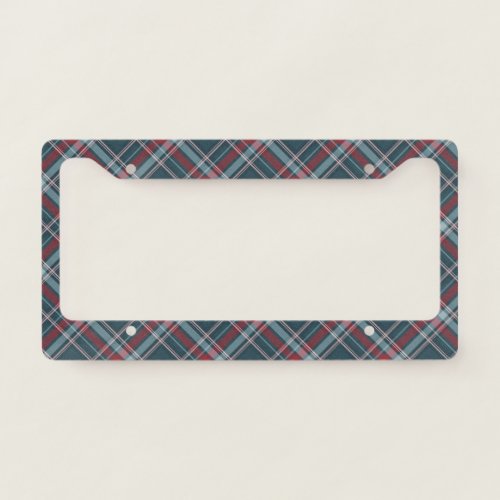 Classic Tartan Plaid Red Teal Green Christmas  License Plate Frame