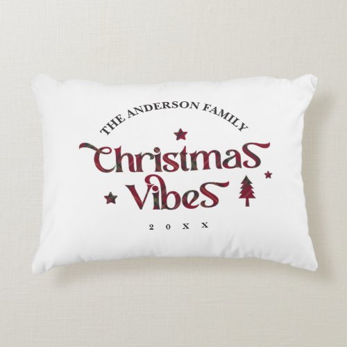 Classic Tartan Splendor Retro Christmas Vibes Accent Pillow