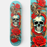 Classic Tattoo Art Skull Rose Nautical Elements  Skateboard<br><div class="desc">Embrace the timeless allure of our Classic Tattoo Art skateboard,  adorned with intricate skull,  rose,  and nautical elements. Personalize the deck with your own text,  turning your ride into a bespoke masterpiece. This is another 100% Snuggle Hamster Designs.</div>